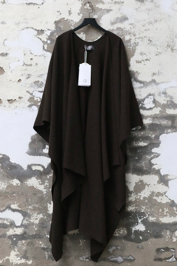 Cortana Poncho Coat CTN-PF25-A1125-DARK BROWN MELANGE